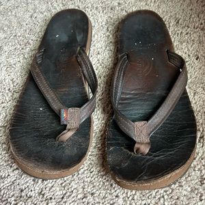 Rainbow thin strap flip flops